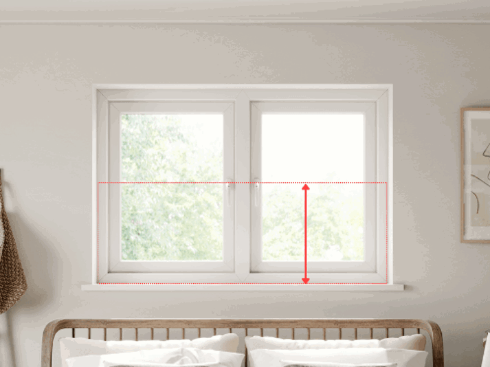 Measuring a recessed window for cafe style shutters
