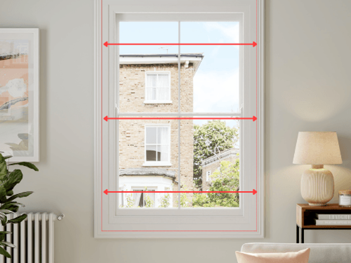 Measuring a non recessed window width