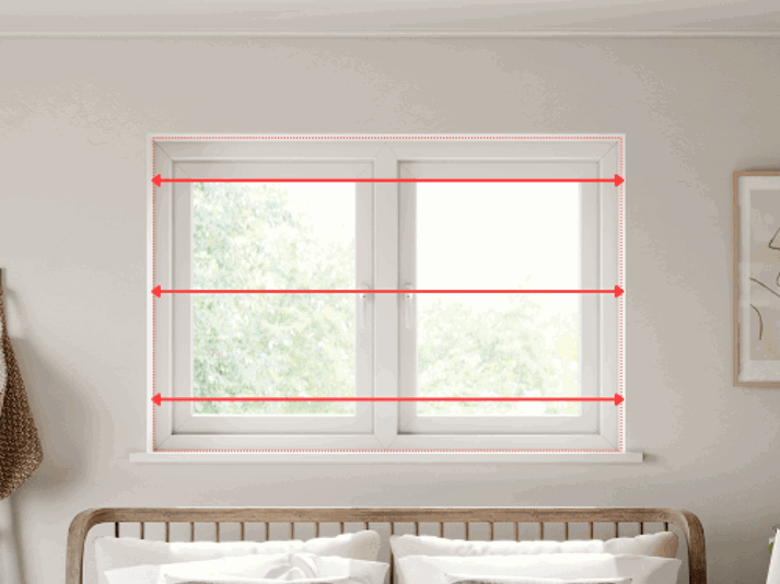 Measuring a recessed window shutter width