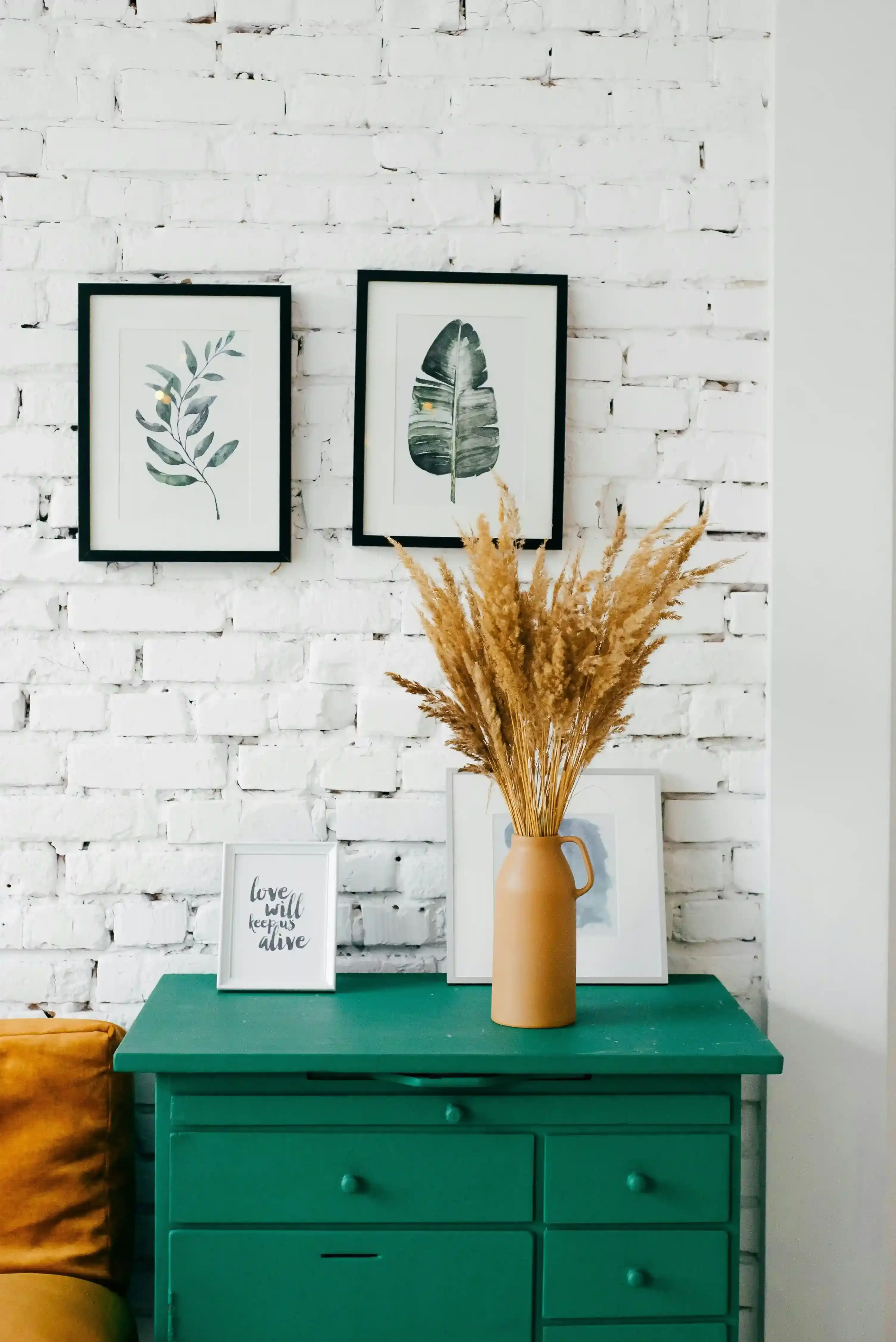 green chest of drawers