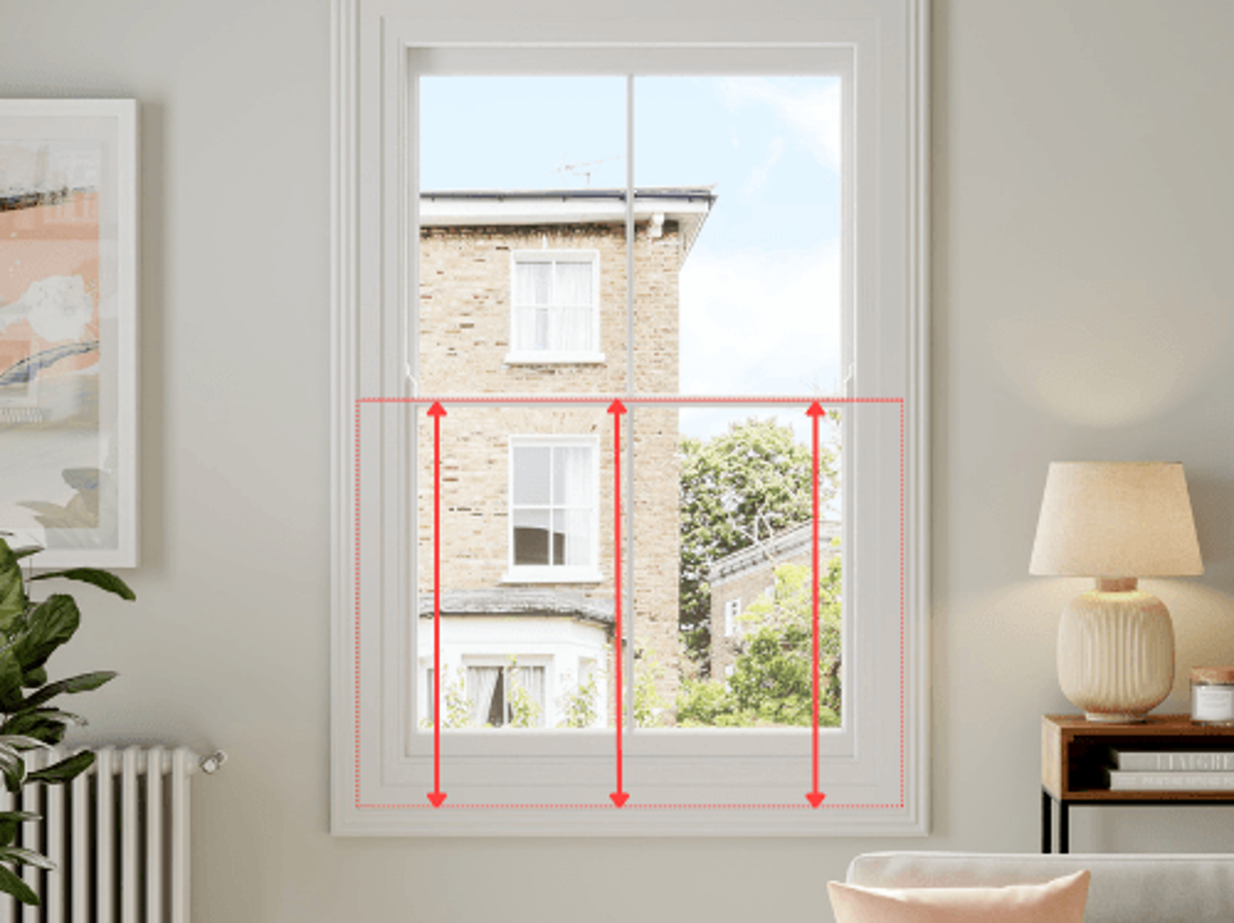 Measuring for cafe style shutters