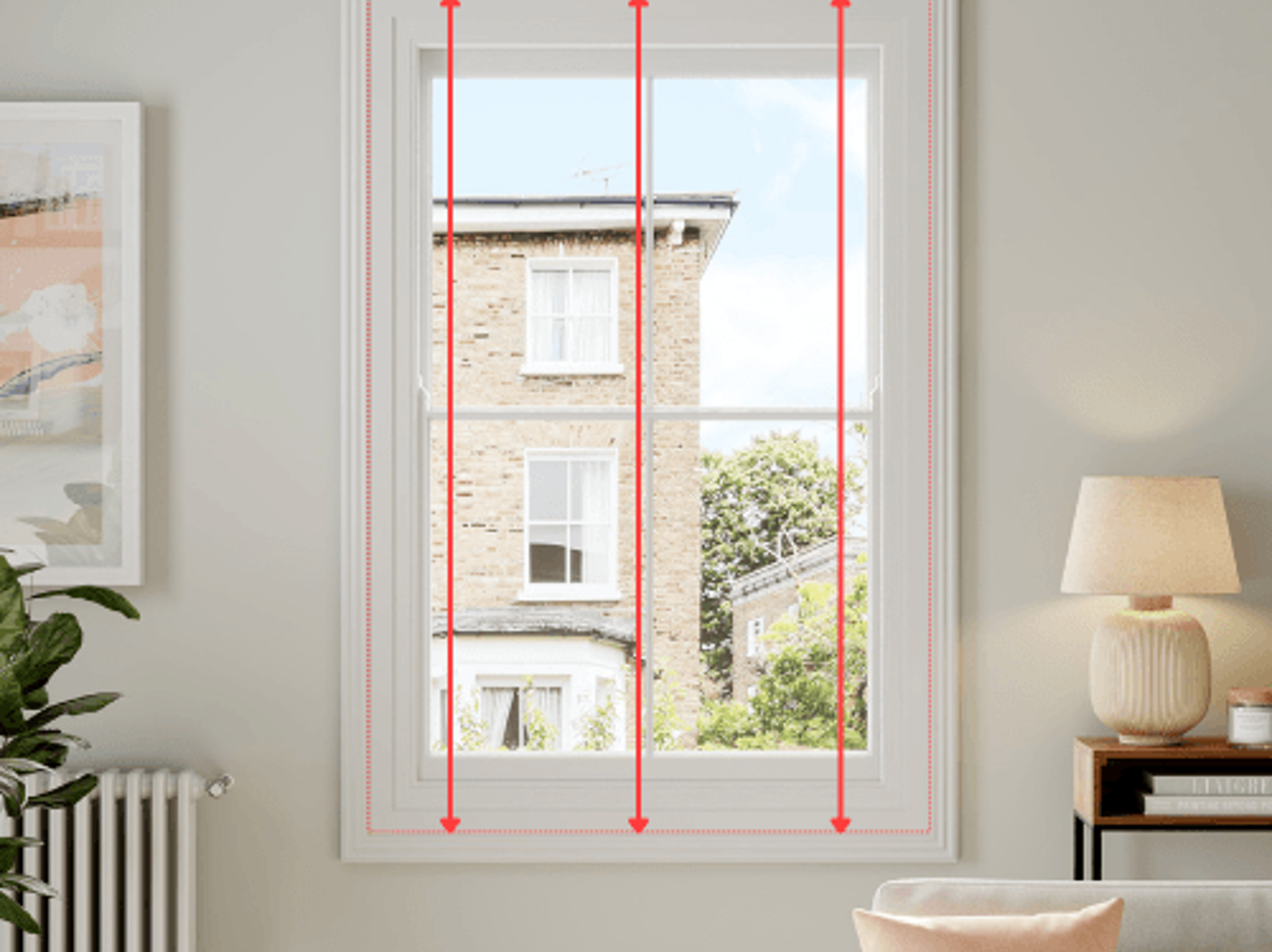 Measuring a the height of a non recessed window