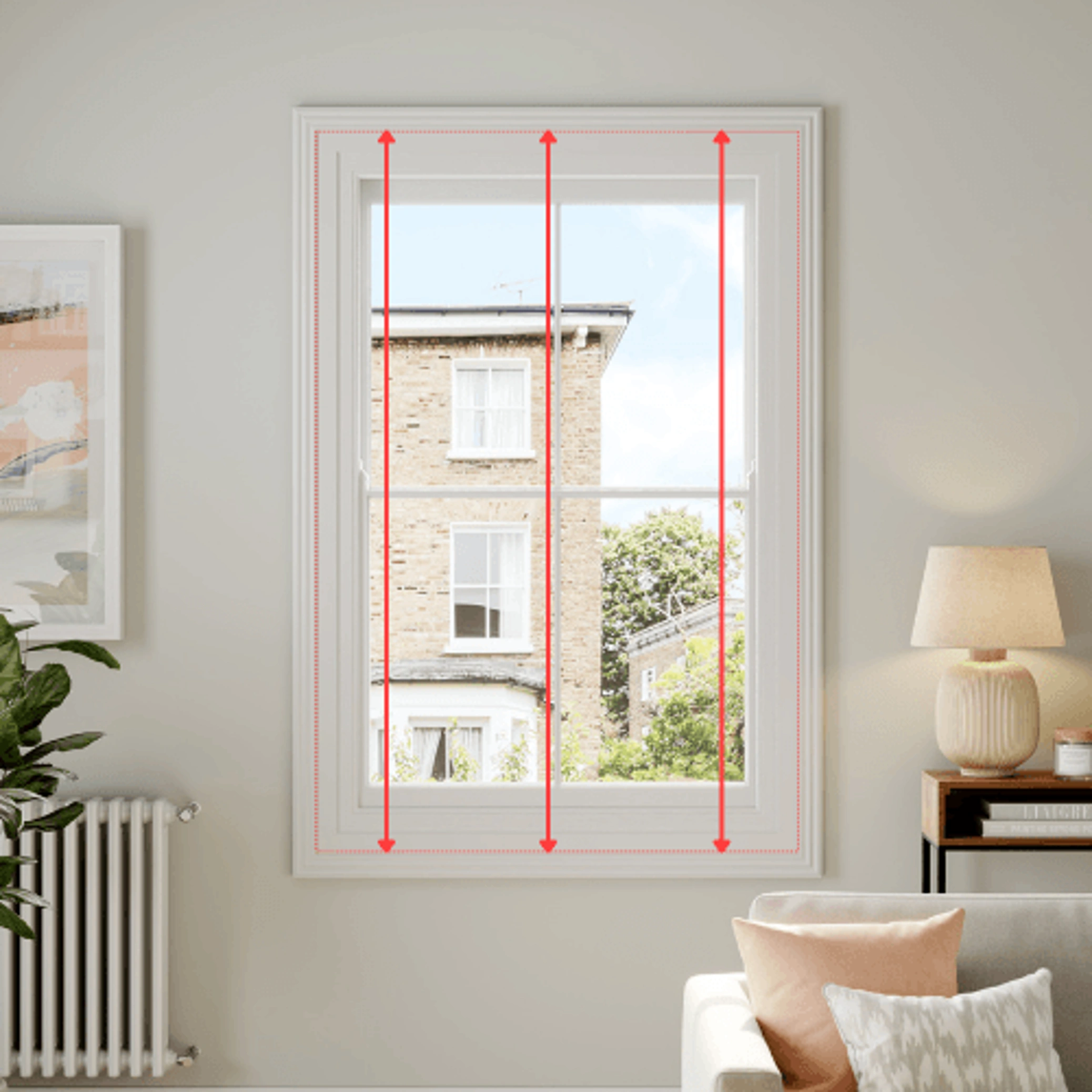 Measuring a the height of a non recessed window